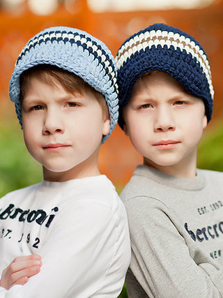 Custom Striped Visor Beanie by Two Seaside Babes